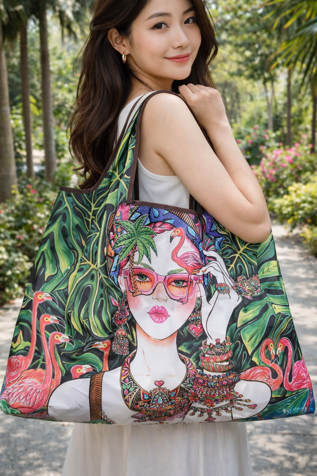 Tropical Diva Reusable Tote Bag