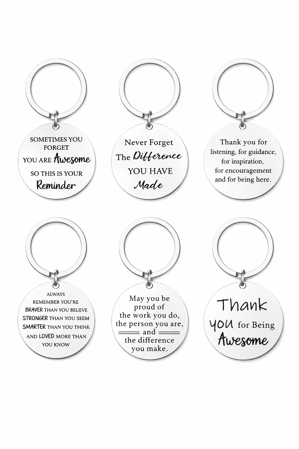 Words of Affirmation Keychains-Multiple choices