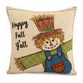 Happy Fall Y’all Scarecrow Throw Pillow