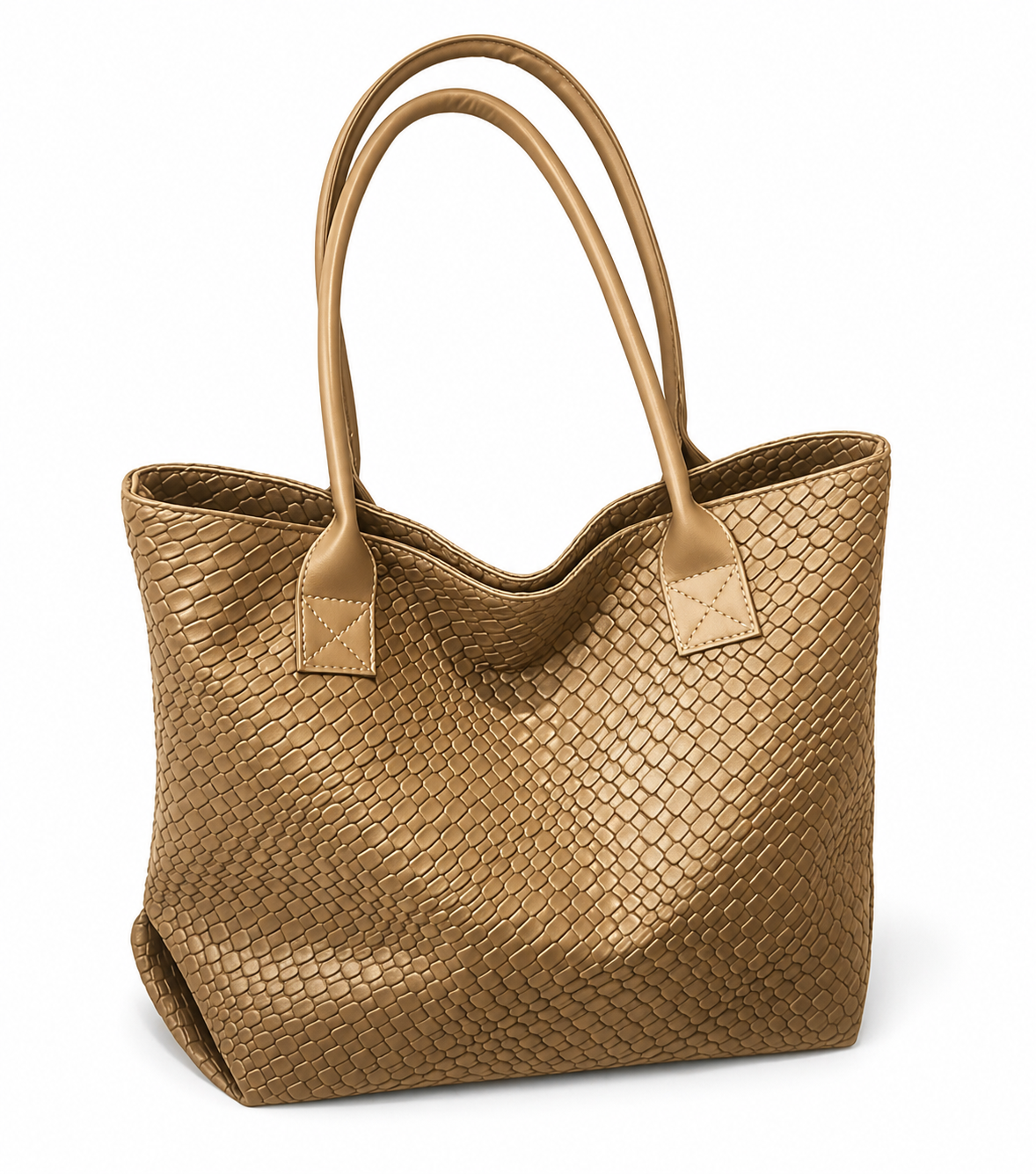 Woven Texture Hand Bag – Lightweight Shoulder Handbag, Spacious Everyday Purse -Multiple Color Choices