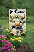Highland Cow Welcome Flag
