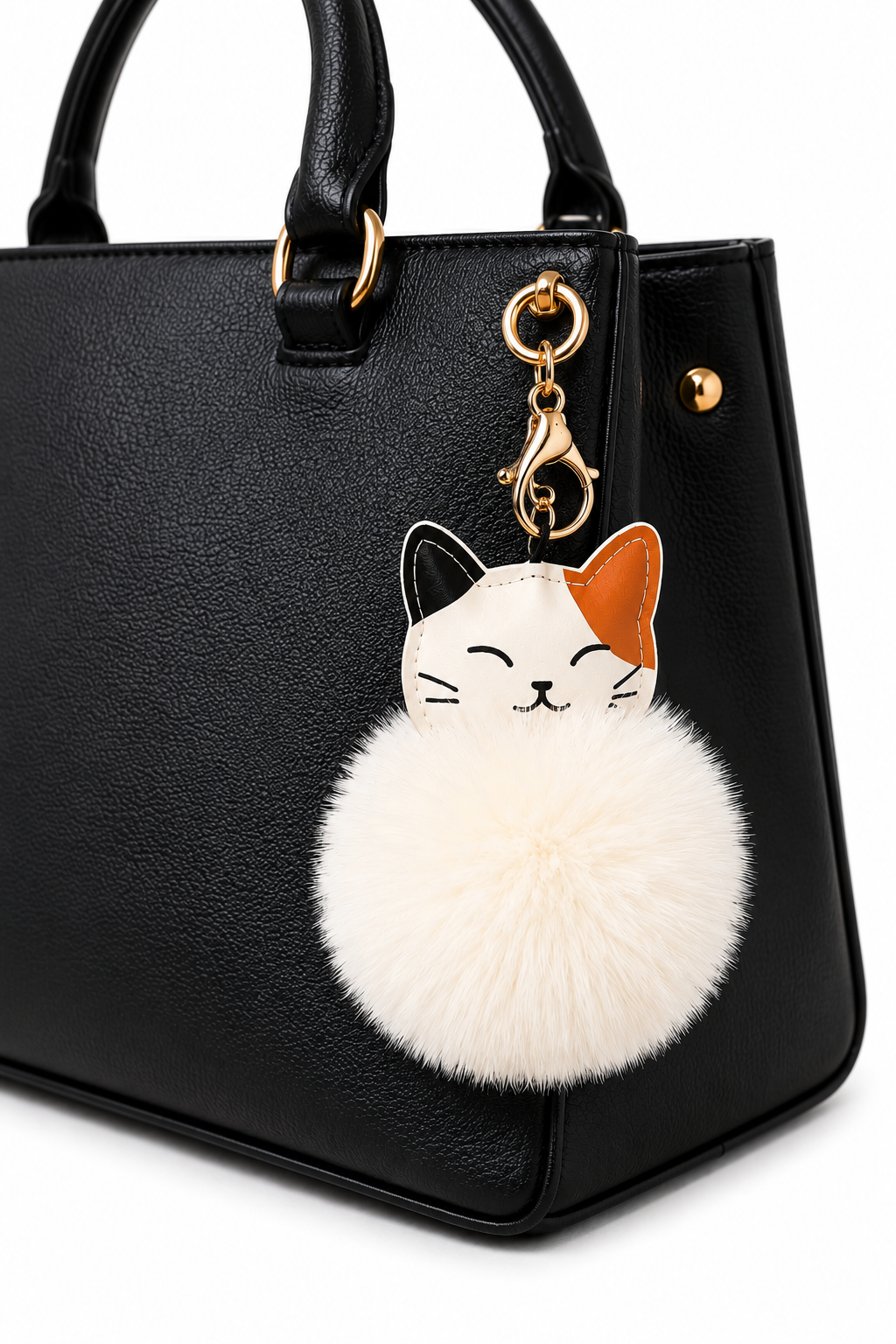 Fluffy Kitty Bag Charm and Key Chain-Multiple Color Options