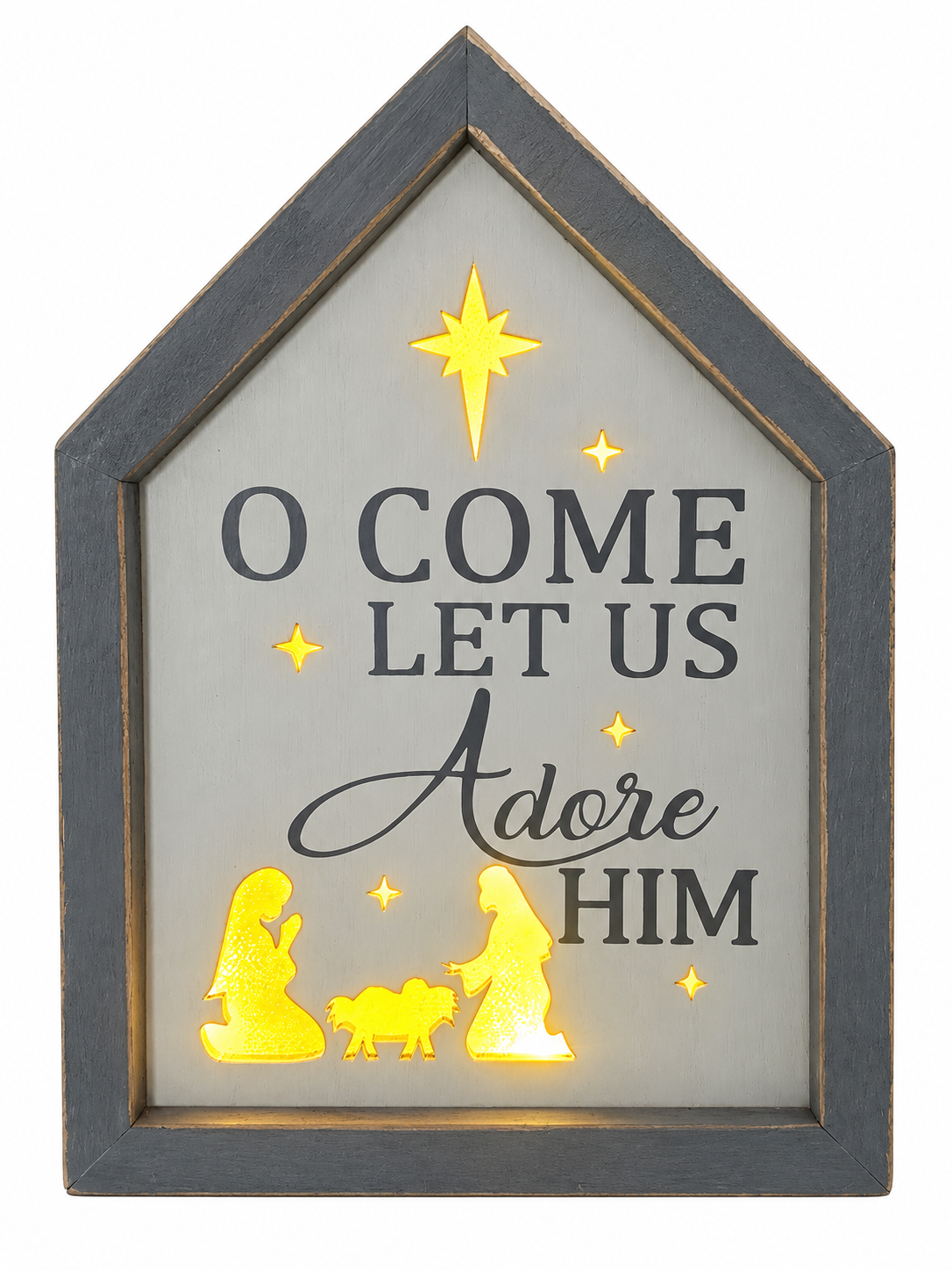 O Come Let Us Adore Him LED Nativity Sign