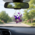 Mini Purple Garden Butterfly Car Ornament