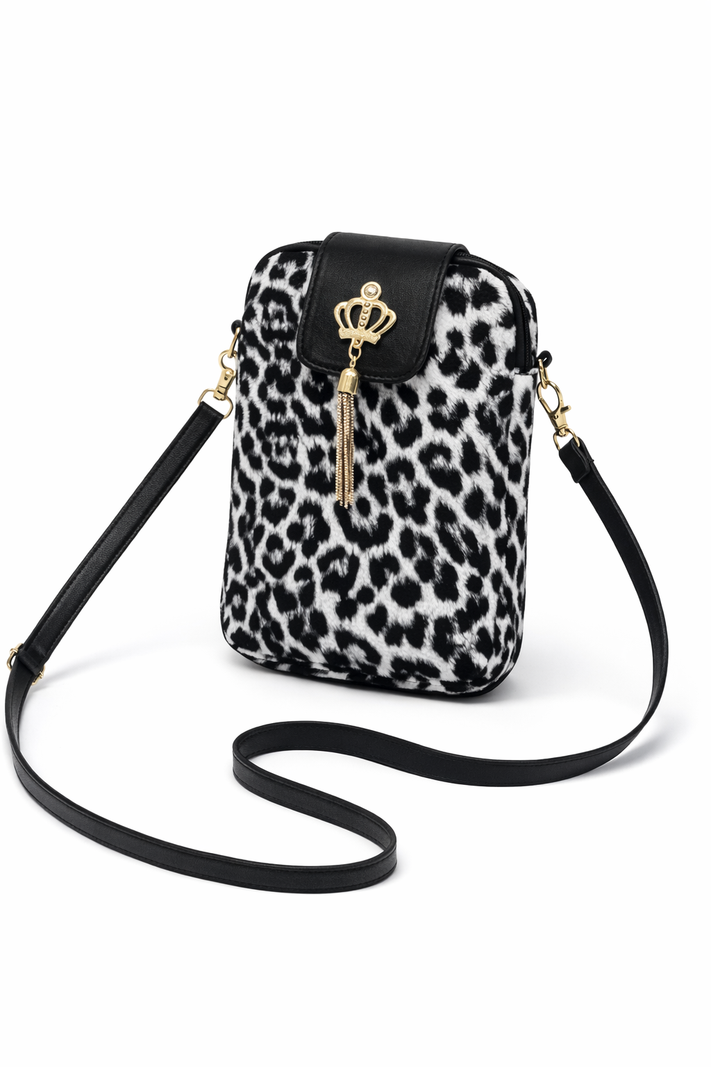 Leopard Print Crossbody Bag – Adjustable Strap, Zipper Closure, Lightweight Everyday Purse (Multiple Colors)r=