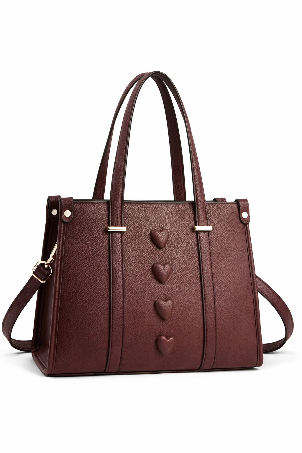 Structured Tote Bag for Women – Faux Leather Handbag with Crossbody Strap, Classic Everyday Purse
