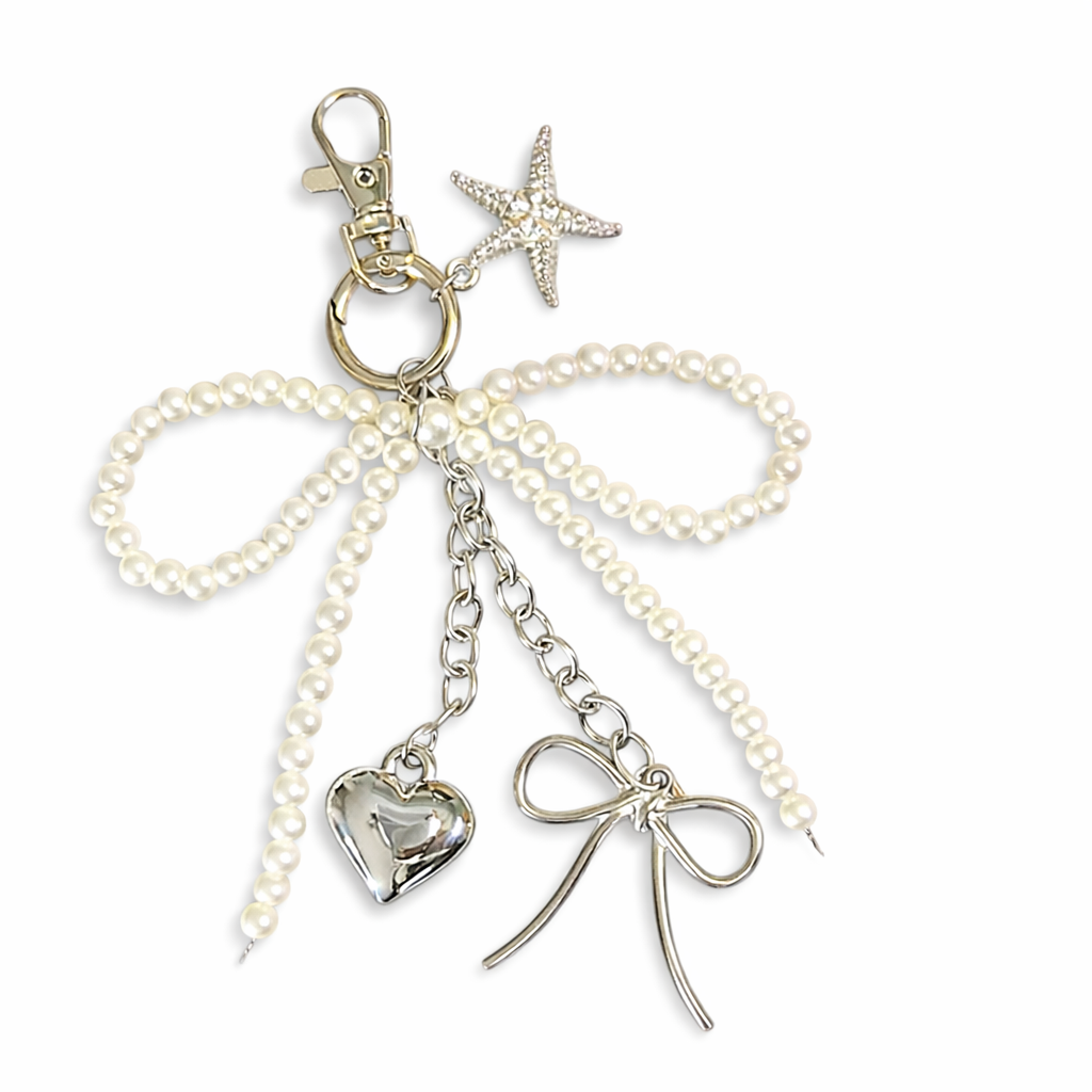 Pearl And Bow Bag Charm