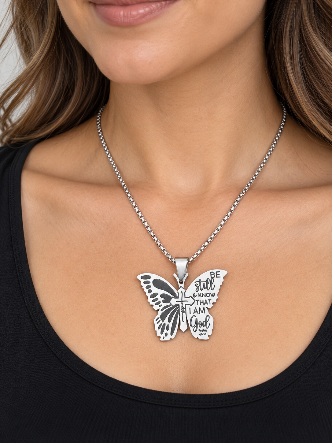 Be Still Butterfly Faith Necklace