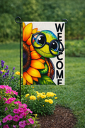 Sunflower Turtle Garden Flag