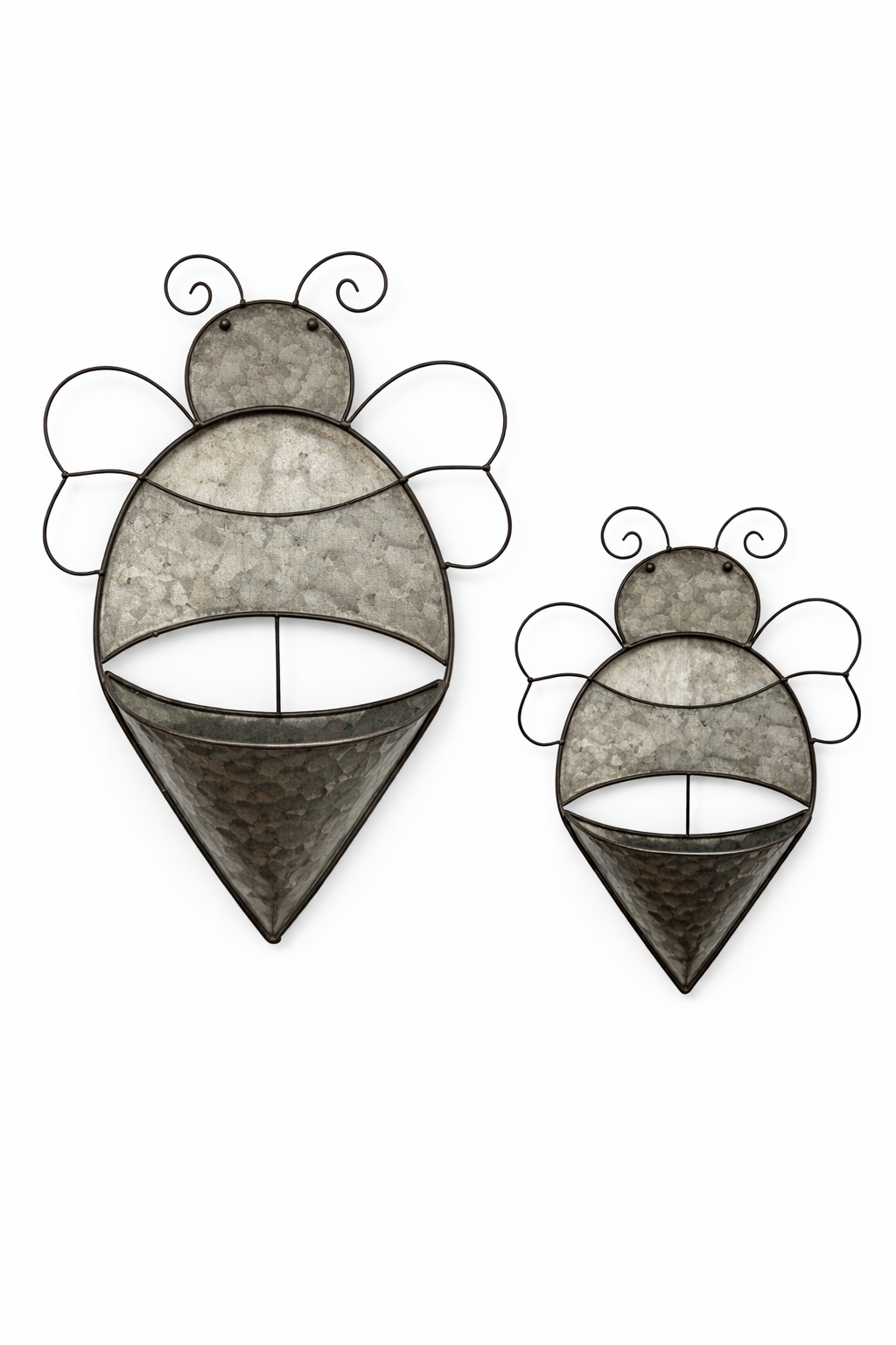 Galvanized Bee Planter -Large