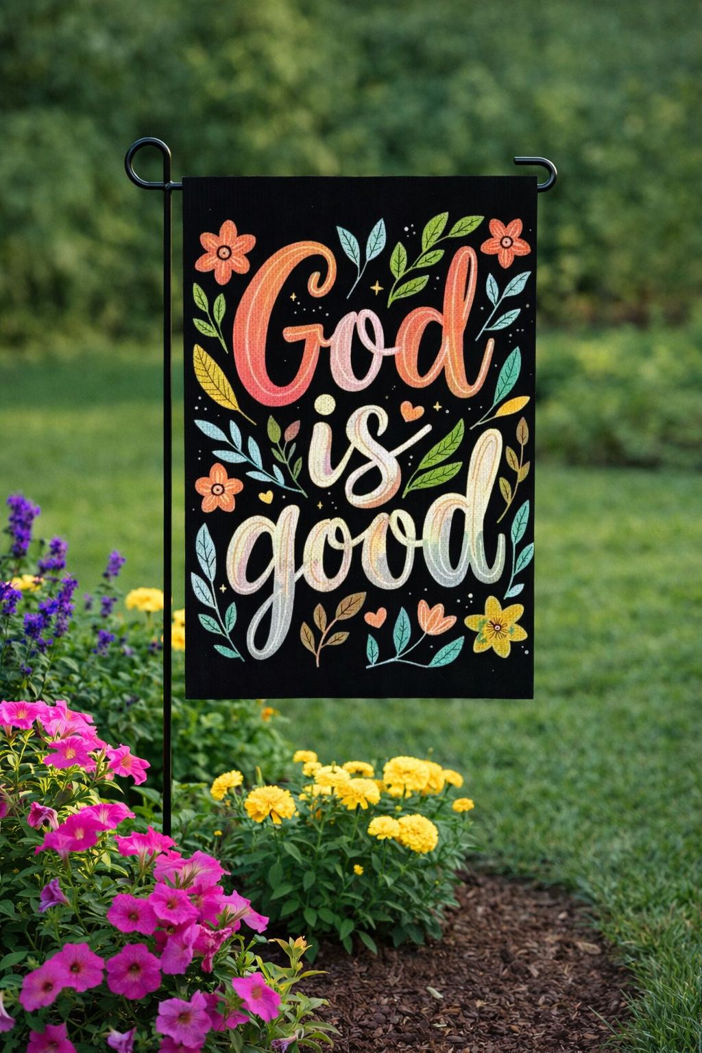 God Is Good Garden Flag