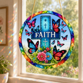 Faith & Butterflies Acrylic Suncatcher