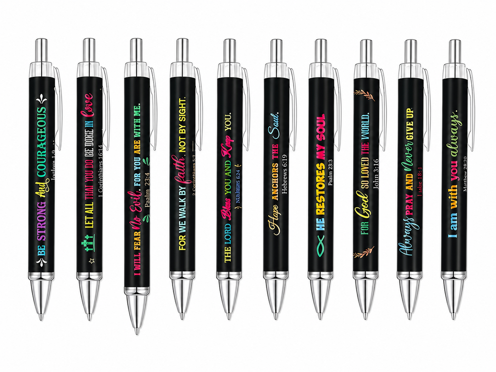 Black Inspirational Pens -Multiple Verses