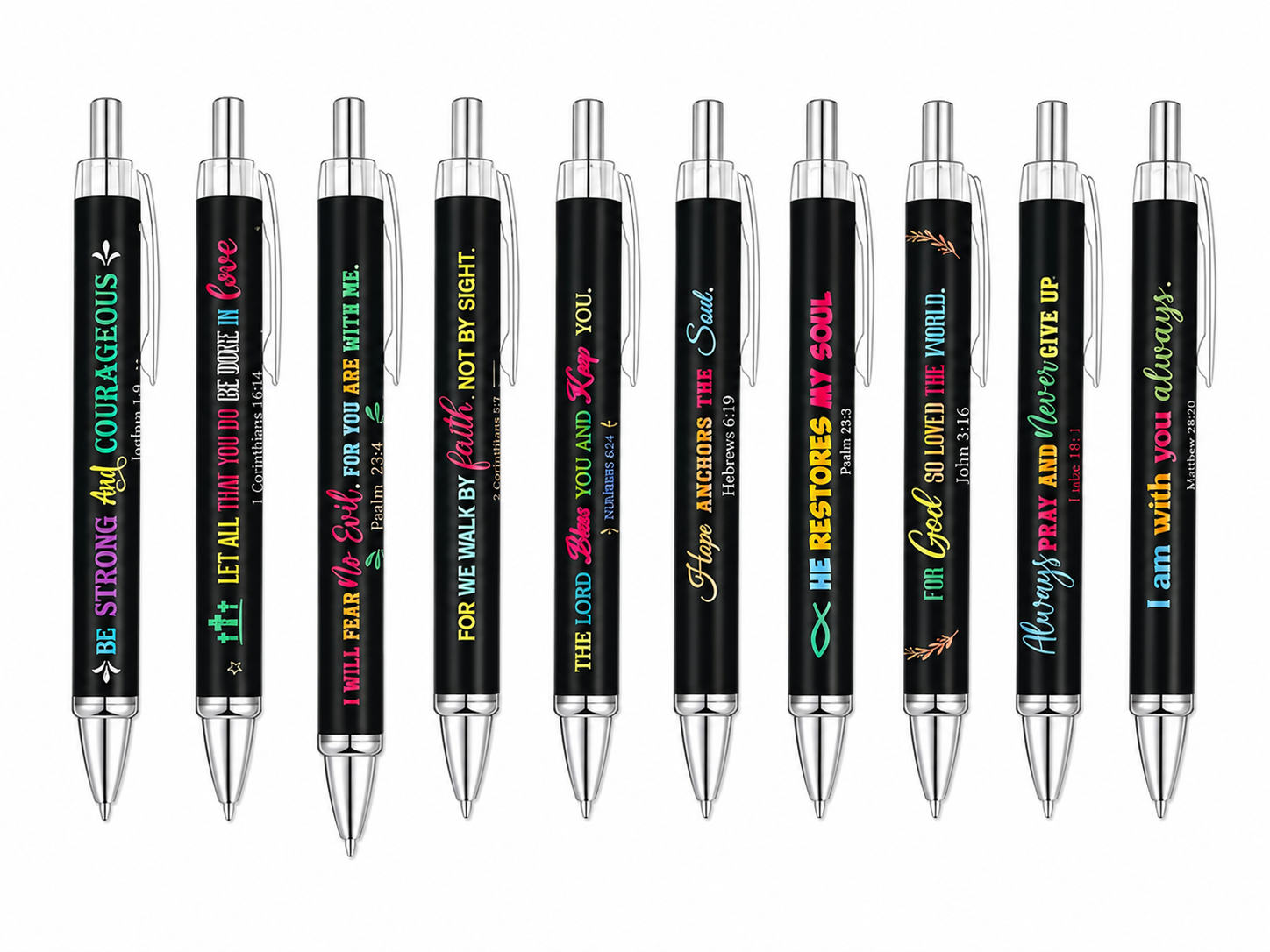 Black Inspirational Pens -Multiple Verses