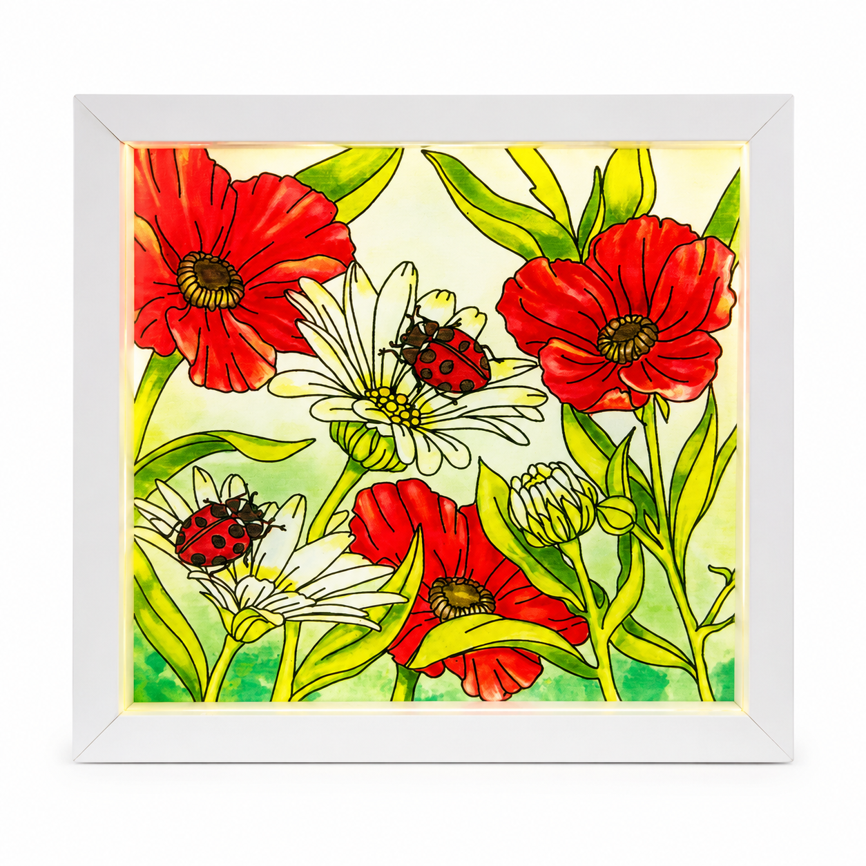 Illuminated LED Stained Glass Art Lamps-8"x 8" (USB Powered) -Multiple Style Options