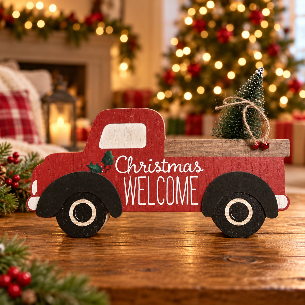 Christmas Welcome Wooden Truck