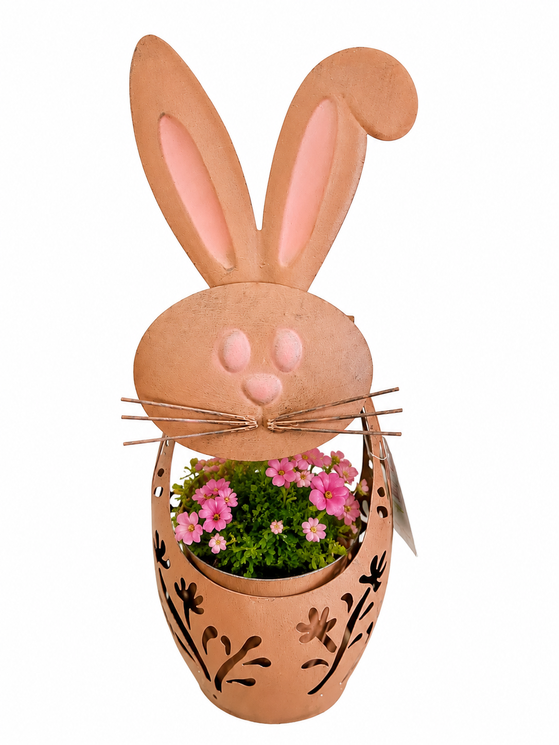 Whimsical Bunny Metal Planter
