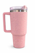 🌸 Light Pink  Sparkle Tumbler Cup – Rhinestone Glitter Insulated Cup with Lid & Straw