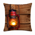 Rustic Red Lantern Light-Up Throw Pillow – 16x16