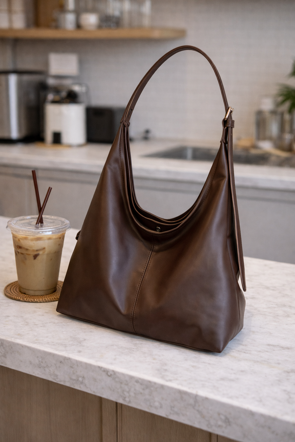Hobo Shoulder Bag for Women – Slouchy Faux Leather Tote, Everyday Handbag (Multiple Colors)