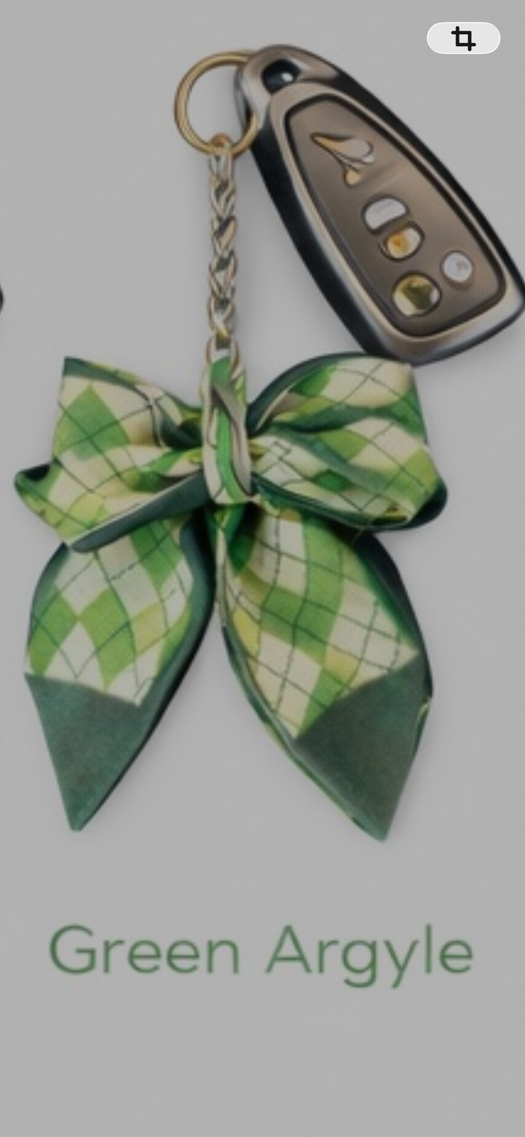 Green Argyle Bag Charm