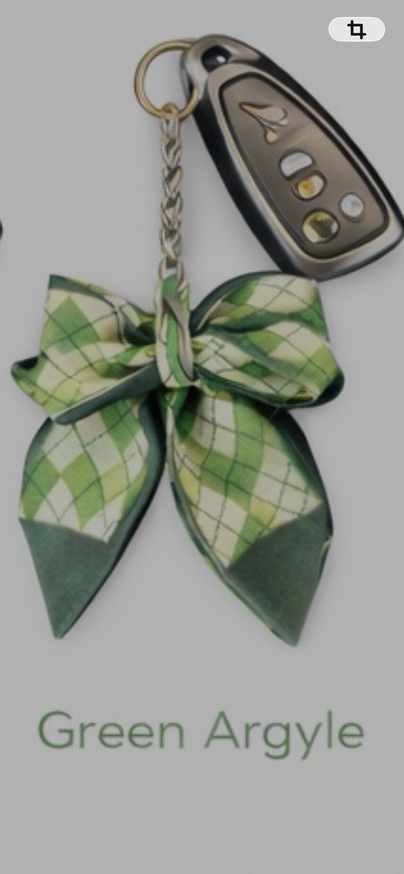 Green Argyle Bag Charm