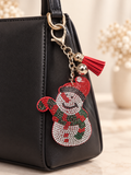 Sparkling Snowman Purse Charm & Keychain