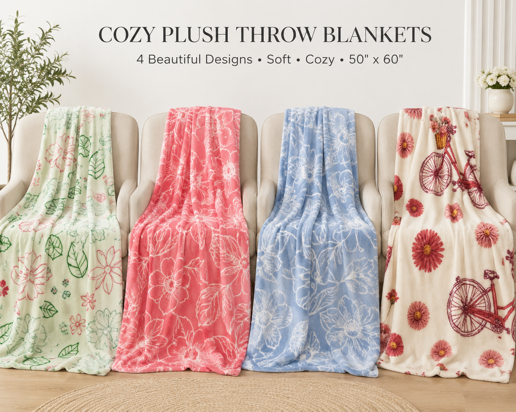 Cozy Plush Throw Blankets-Multiple Color Options