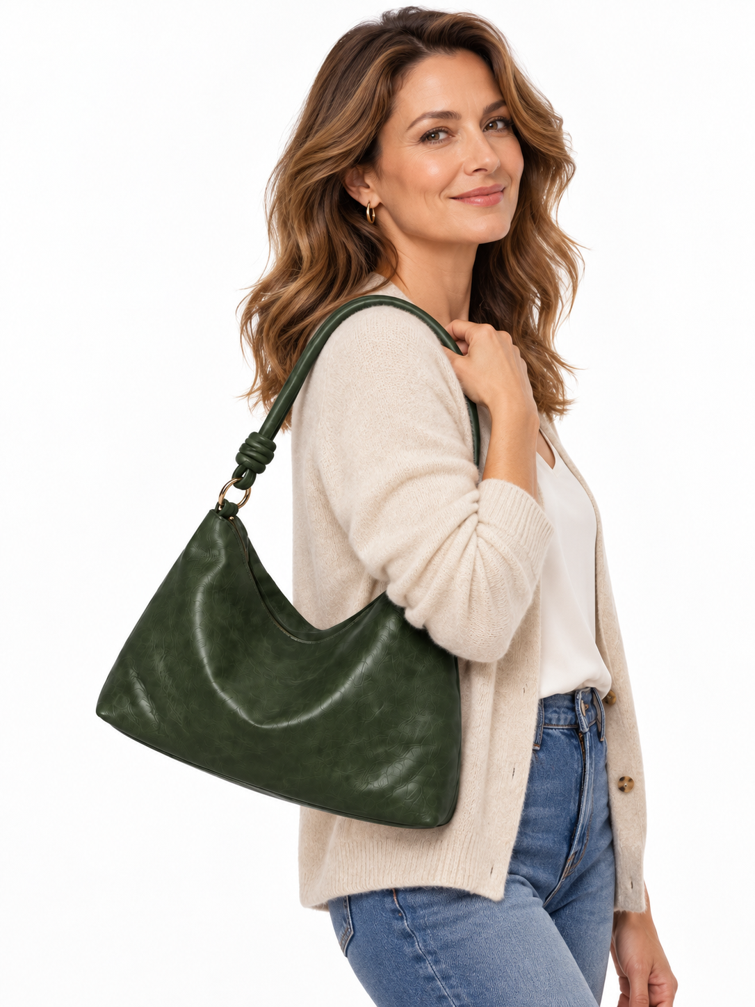 Boho Shoulder Bag with Woven Strap – Slouchy Hobo Style Handbag-Multiple colors