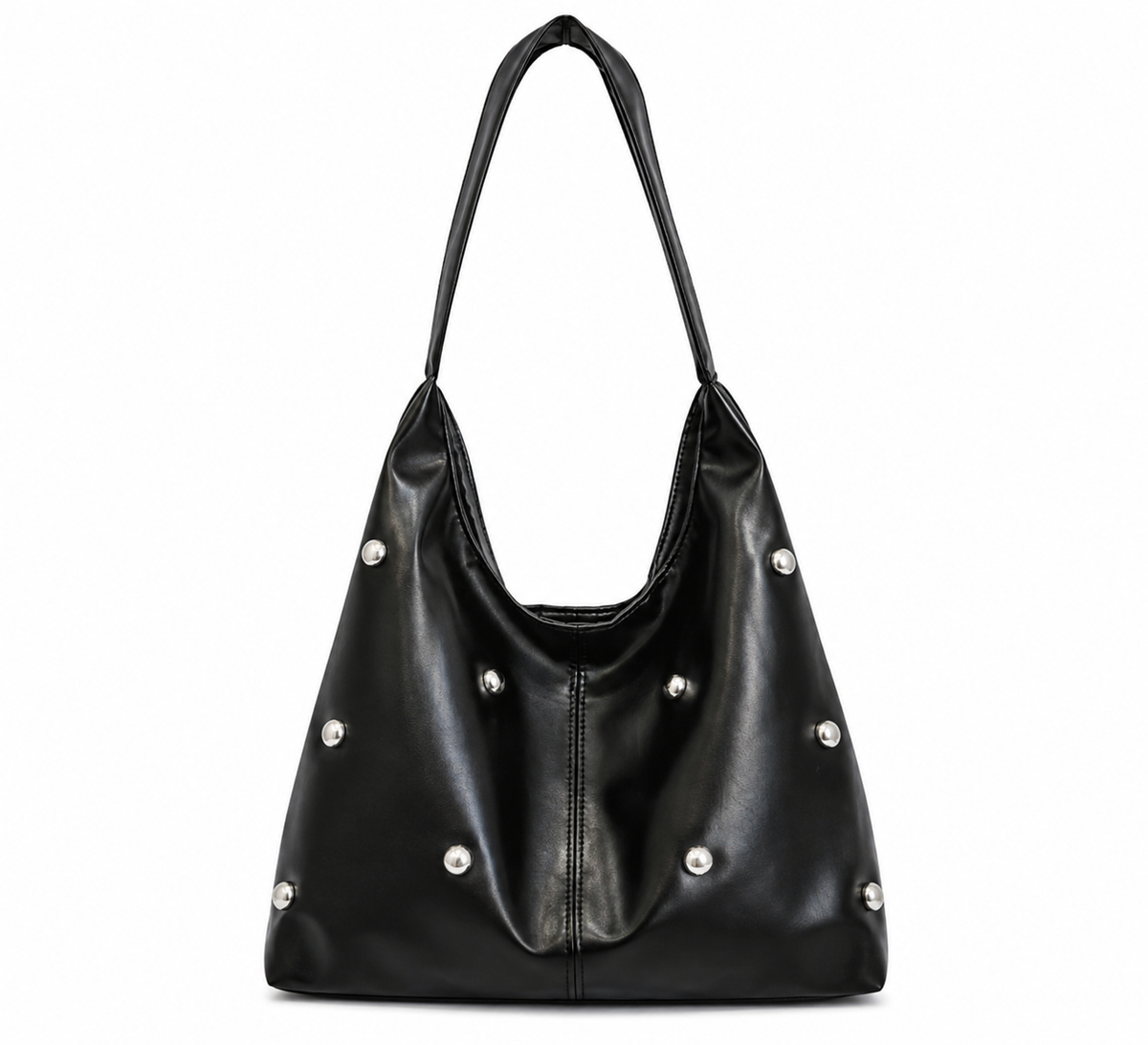 Everyday Luxe Studded Hobo Shoulder Bag – Multiple Color Options