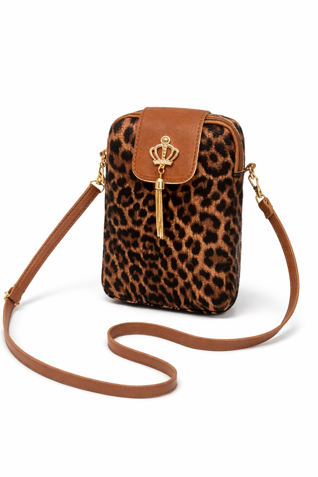 Leopard Print Crossbody Bag – Adjustable Strap, Zipper Closure, Lightweight Everyday Purse (Multiple Colors)r=
