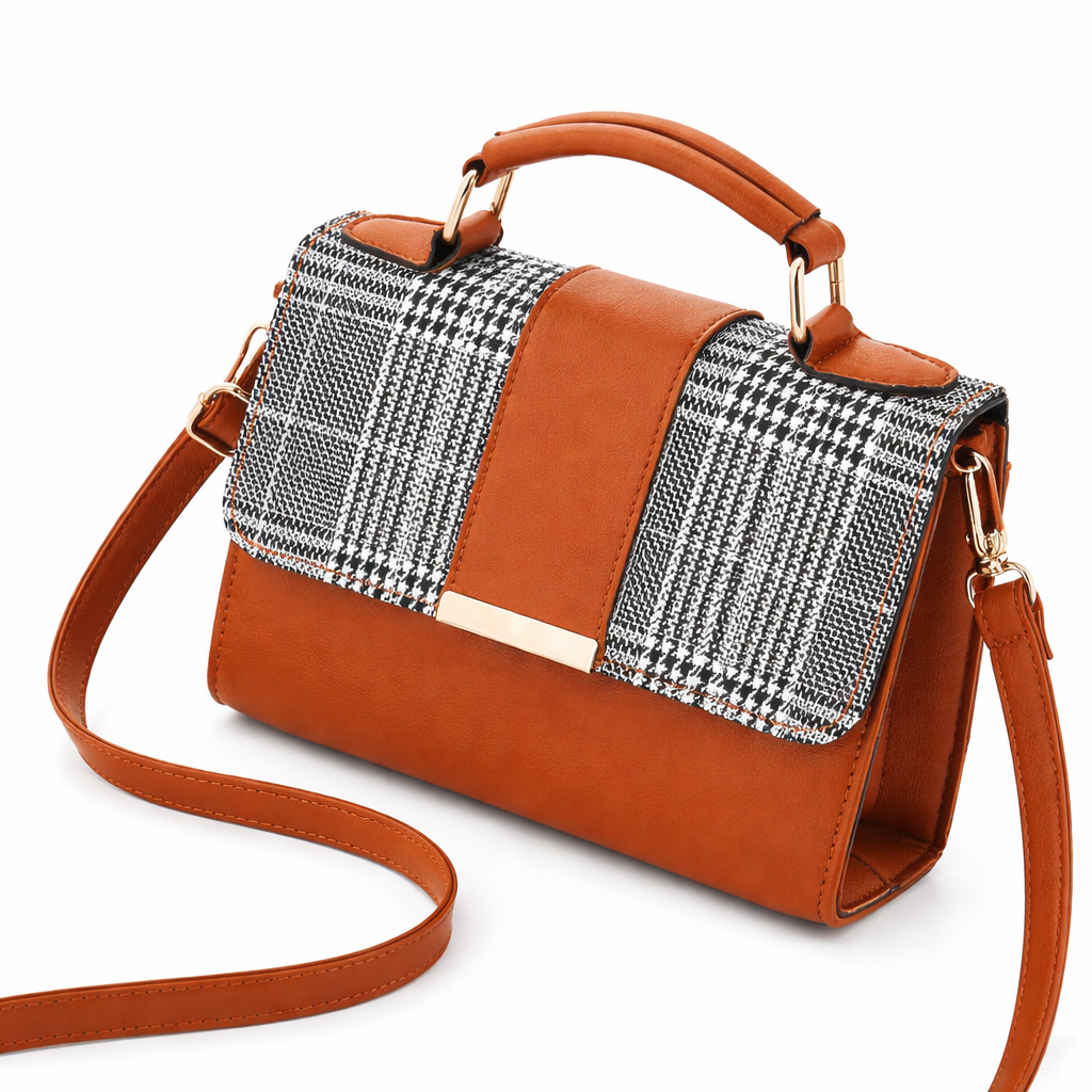 Houndstooth Handbag for Women-Crossbody Purse With Top Handle-Multiple Color Options