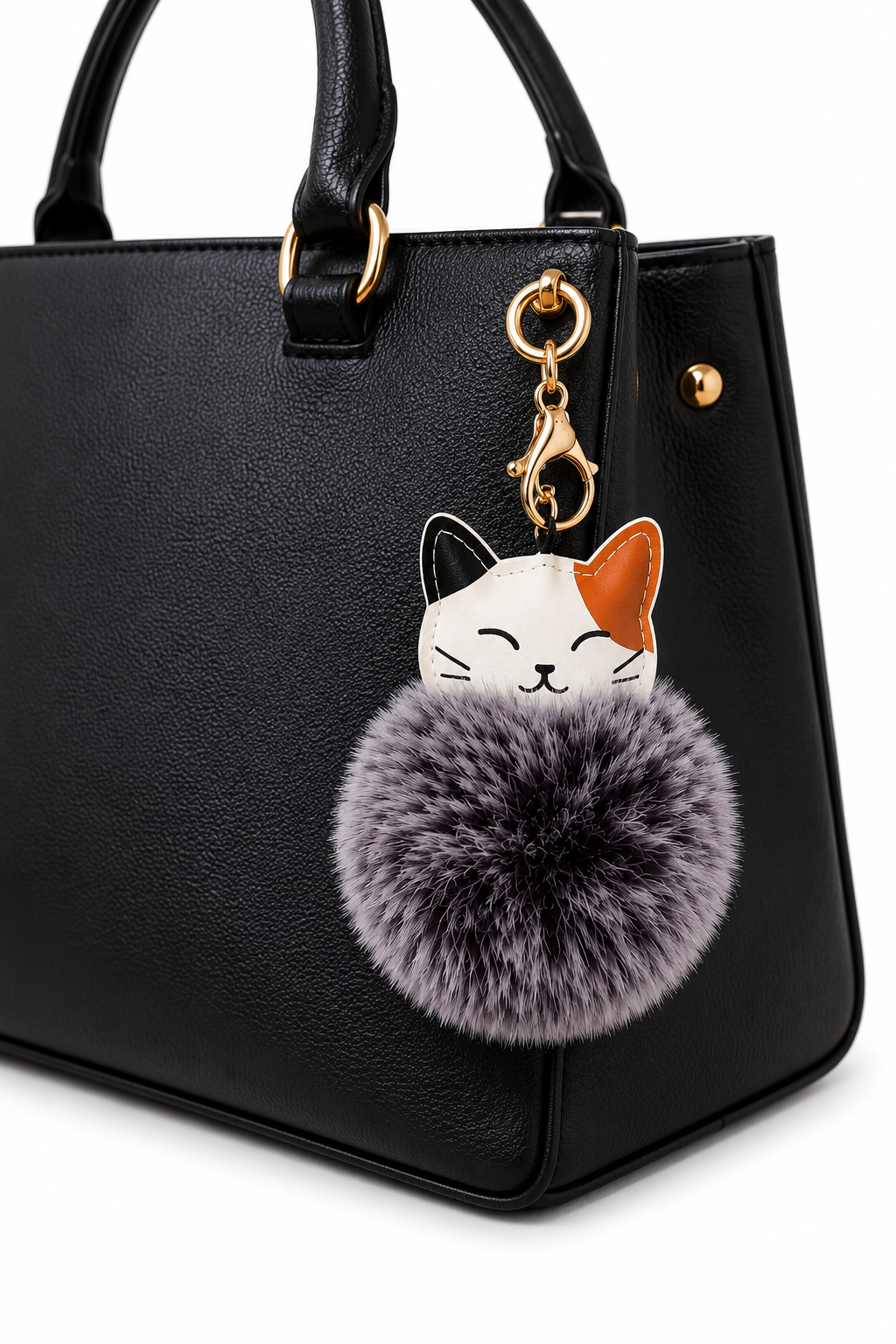 Fluffy Kitty Bag Charm and Key Chain-Multiple Color Options