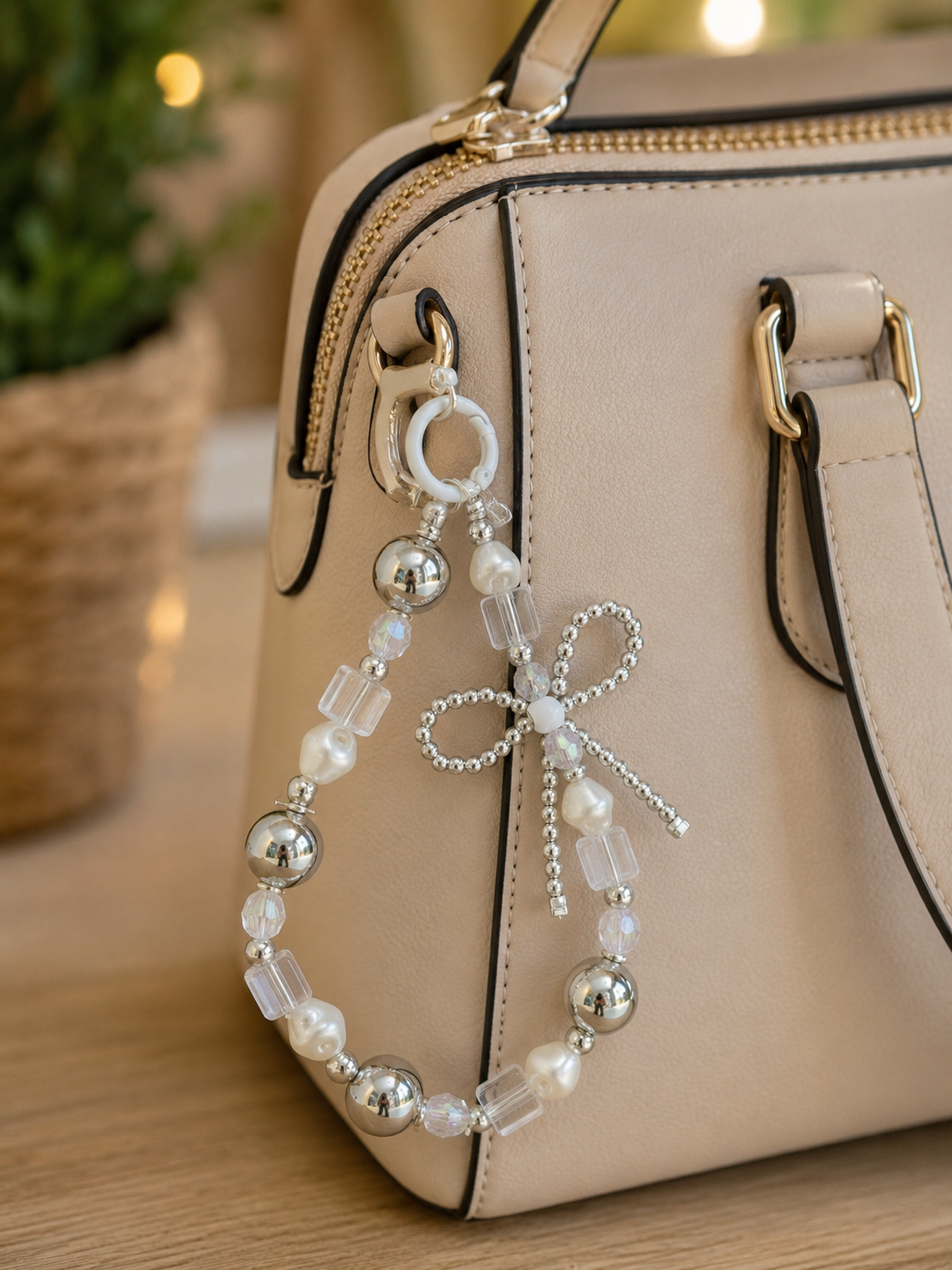 Pearl & Bow Elegance Bag Charm