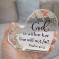 Decorative Acrylic HeartPsalm 46:5