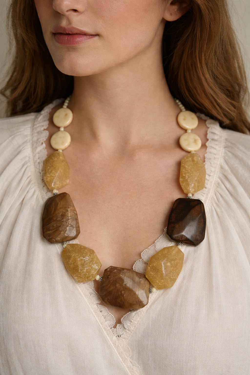 Golden Earth Statement Necklace