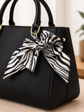 Zebra Bow Purse Charm