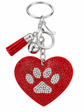 Paws & Sparkle Red Heart Keychain