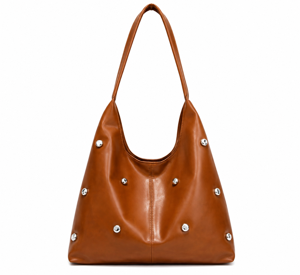 Everyday Luxe Studded Hobo Shoulder Bag – Multiple Color Options