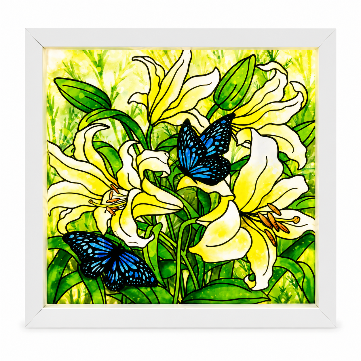 Illuminated LED Stained Glass Art Lamps-8"x 8" (USB Powered) -Multiple Style Options