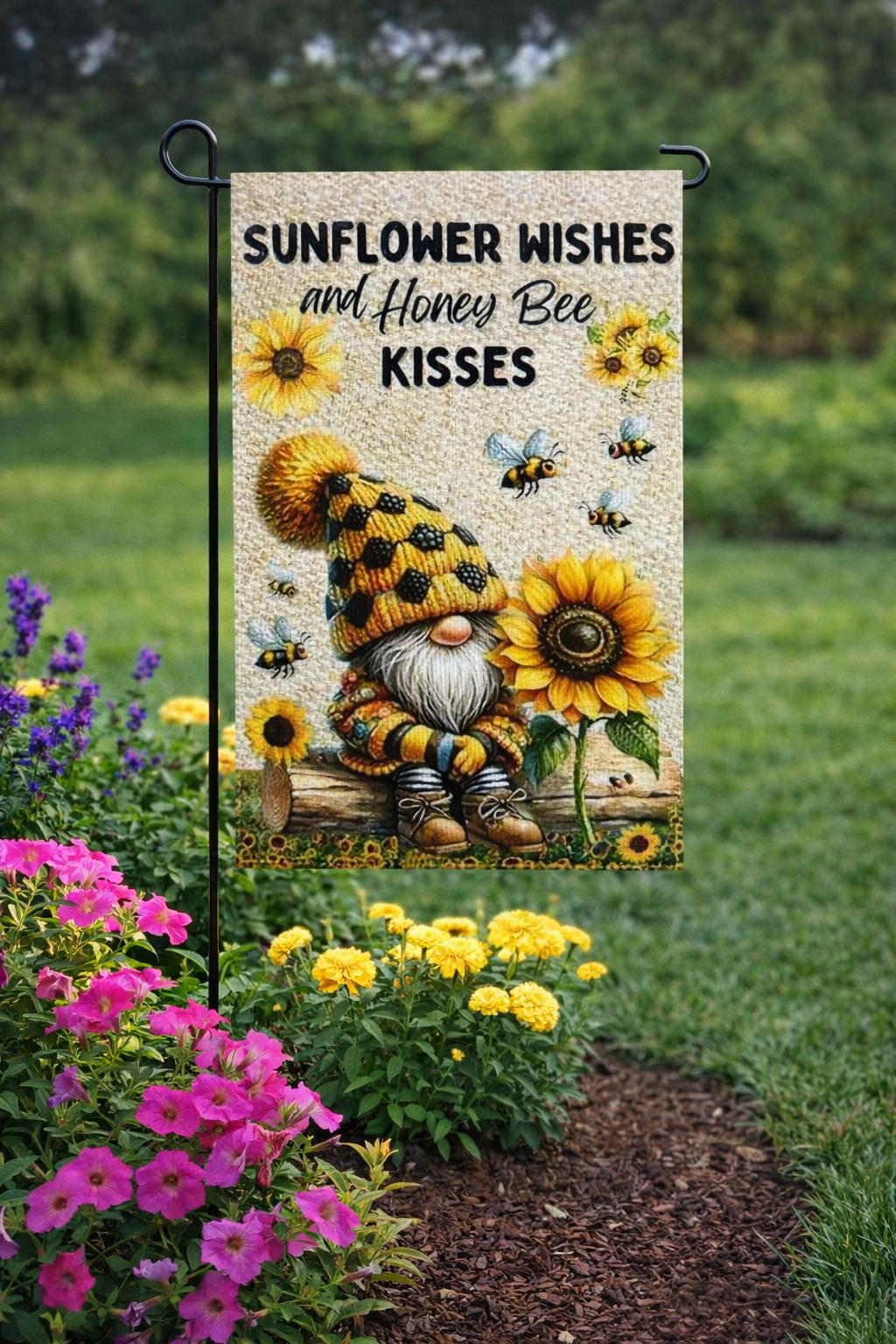 Sunflower Wishes Garden Flag