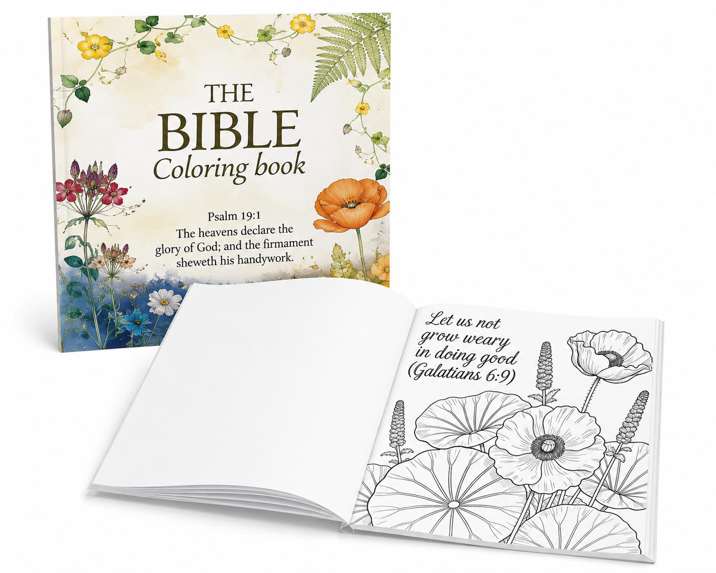 Bible-Themed Adult Coloring Book – 24 Pages | 7.9” Inspirational Christian Coloring Book