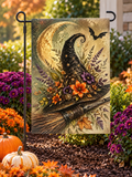 Enchanted Moon Witch Hat Garden Flag