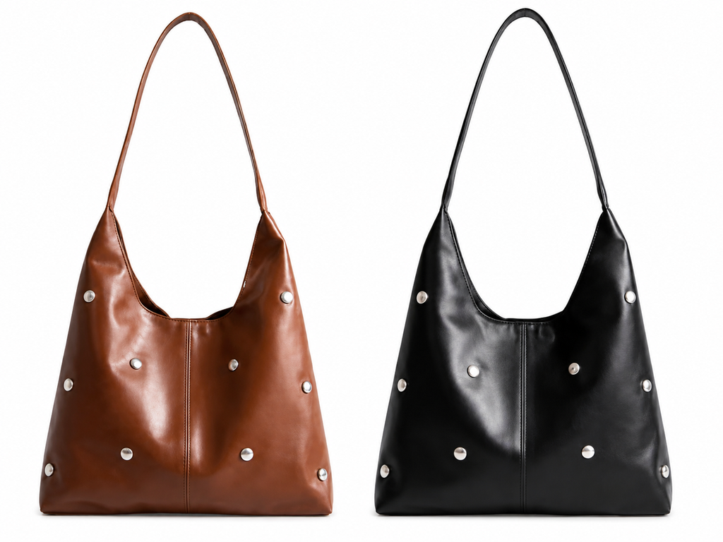 Everyday Luxe Studded Hobo Shoulder Bag – Multiple Color Options