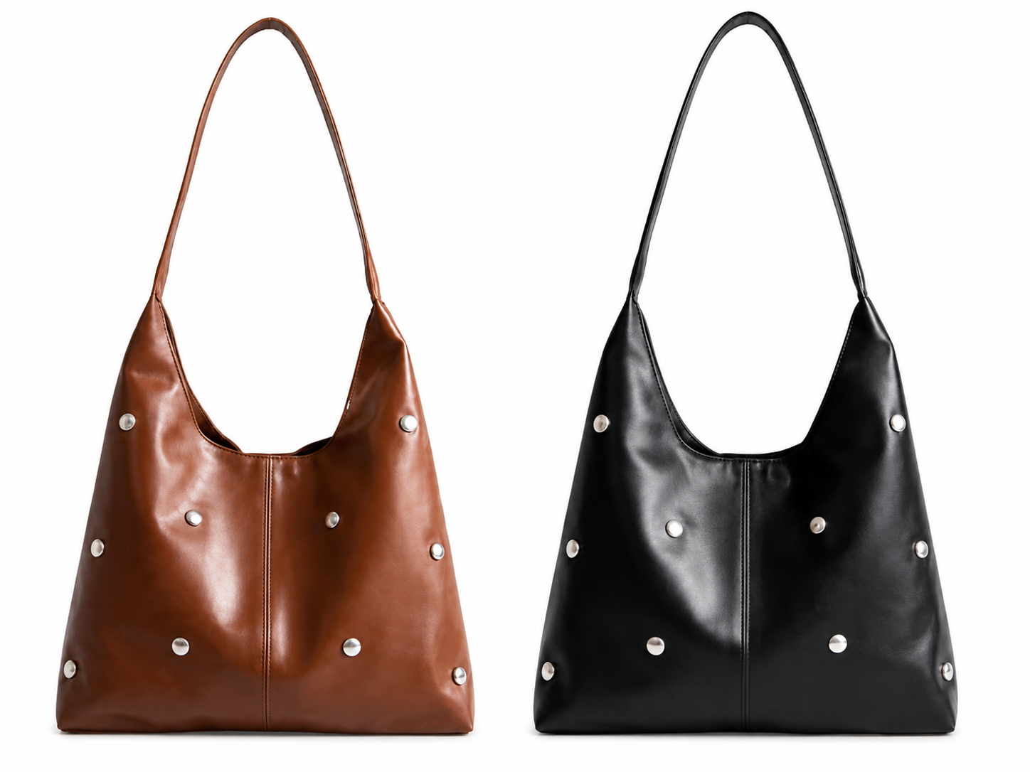 Everyday Luxe Studded Hobo Shoulder Bag – Multiple Color Options