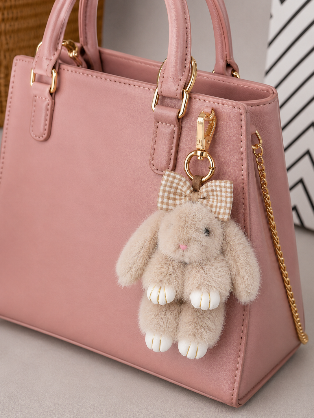 Fluffy Bunny Bag Charm Collection-Multiple Color Options