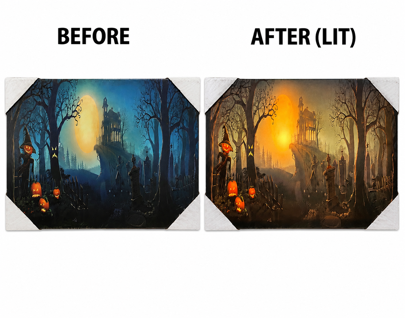 Haunted Moonlight LED Canvas – 16” x 11”