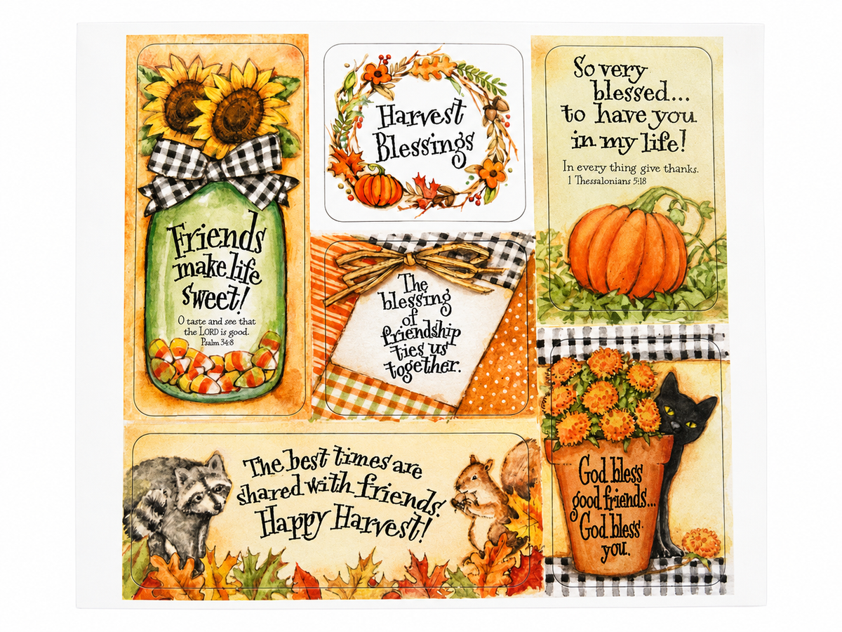 Harvest Blessings Friendship Magnet Sheet – Set of 6
