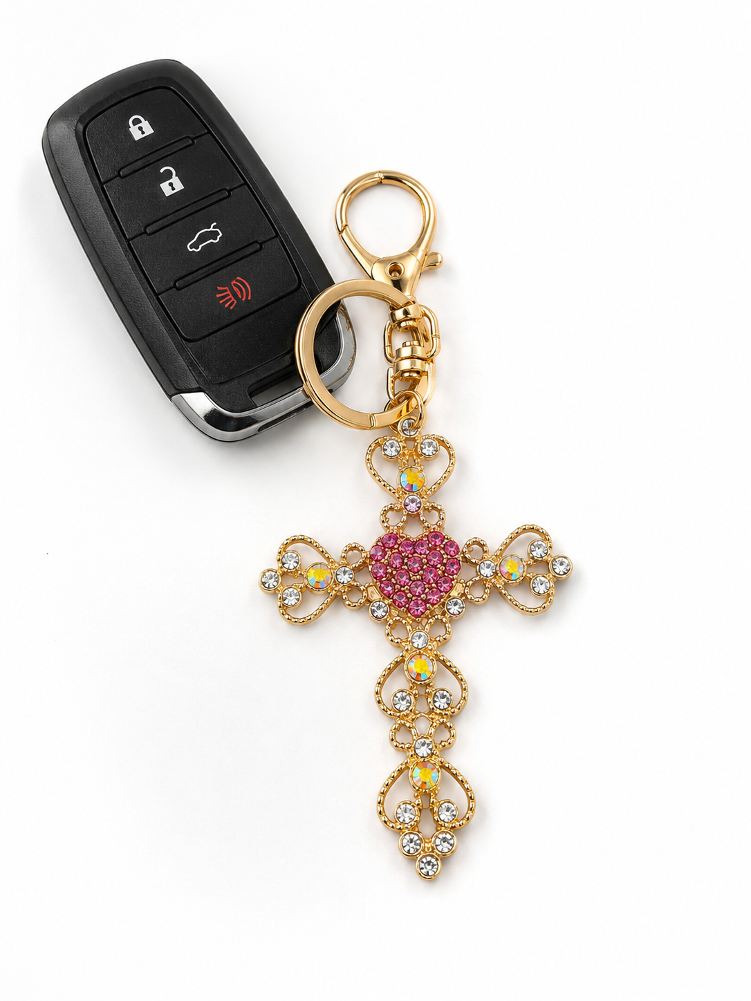 Bling Cross Keychain Collection-Multiple Color Choices
