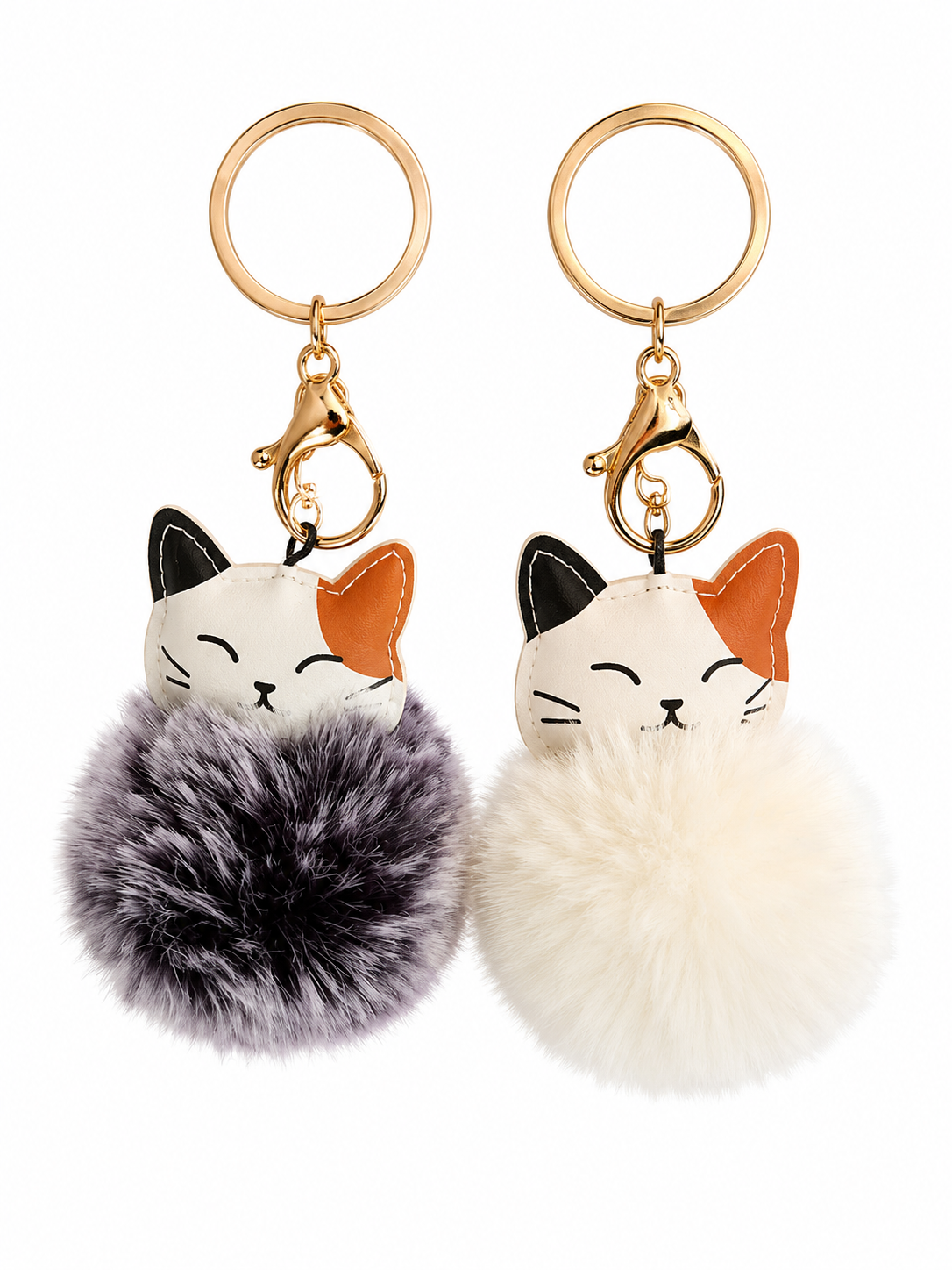 Fluffy Kitty Bag Charm and Key Chain-Multiple Color Options
